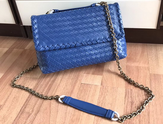 Bottega Veneta Small Olimpia Bag in Blue Nappa Lambskin