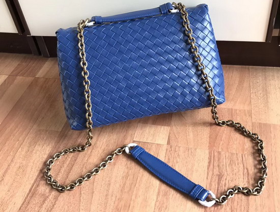 Bottega Veneta Small Olimpia Bag in Blue Nappa Lambskin