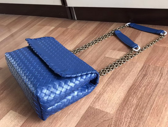 Bottega Veneta Small Olimpia Bag in Blue Nappa Lambskin