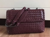 Bottega Veneta Small Olimpia Bag in Burgundy Nappa Lambskin Silver Hardware