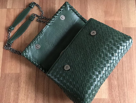 Bottega Veneta Small Olimpia Bag in Green Nappa Lambskin