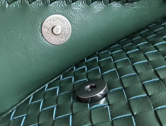 Bottega Veneta Small Olimpia Bag in Green Nappa Lambskin