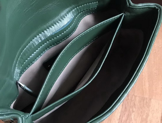 Bottega Veneta Small Olimpia Bag in Green Nappa Lambskin