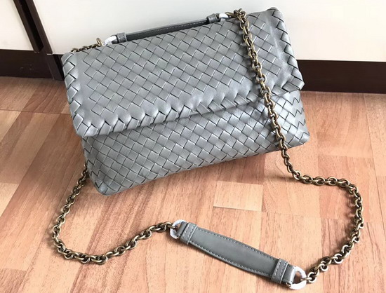 Bottega Veneta Small Olimpia Bag in Grey Nappa Leather