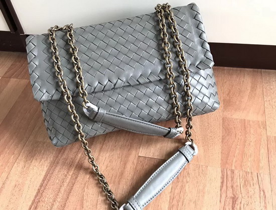 Bottega Veneta Small Olimpia Bag in Grey Nappa Leather