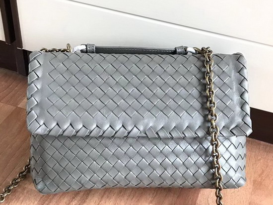 Bottega Veneta Small Olimpia Bag in Grey Nappa Leather