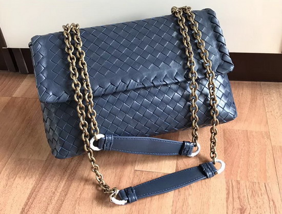 Bottega Veneta Small Olimpia Bag in Navy Blue Nappa Leather