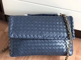 Bottega Veneta Small Olimpia Bag in Navy Blue Nappa Leather