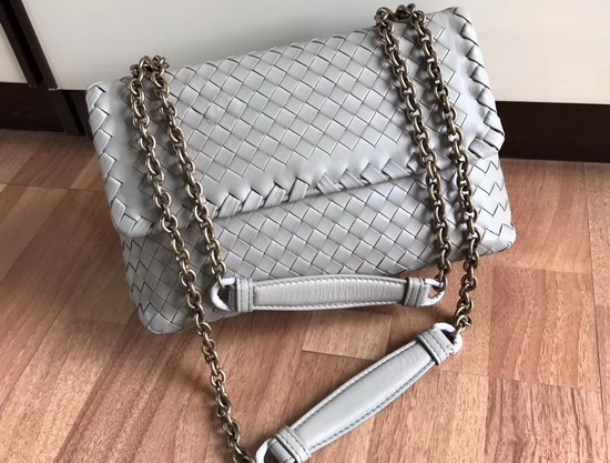 Bottega Veneta Small Olimpia Bag in New Light Grey Nappa Lambskin