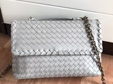 Bottega Veneta Small Olimpia Bag in New Light Grey Nappa Lambskin