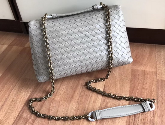 Bottega Veneta Small Olimpia Bag in New Light Grey Nappa Lambskin