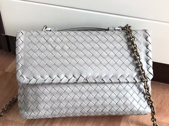 Bottega Veneta Small Olimpia Bag in New Light Grey Nappa Lambskin