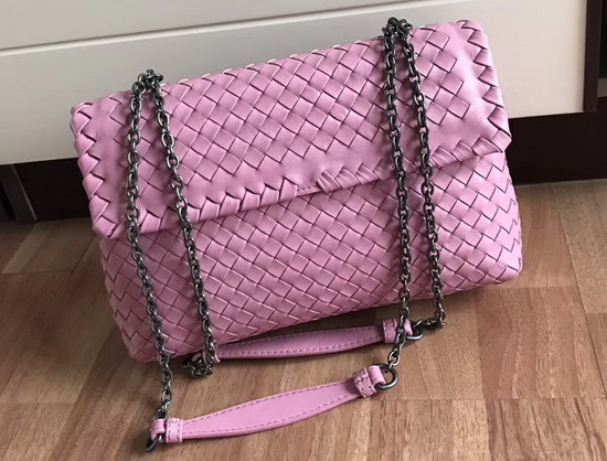 Bottega Veneta Small Olimpia Bag in Pink Nappa Lambskin