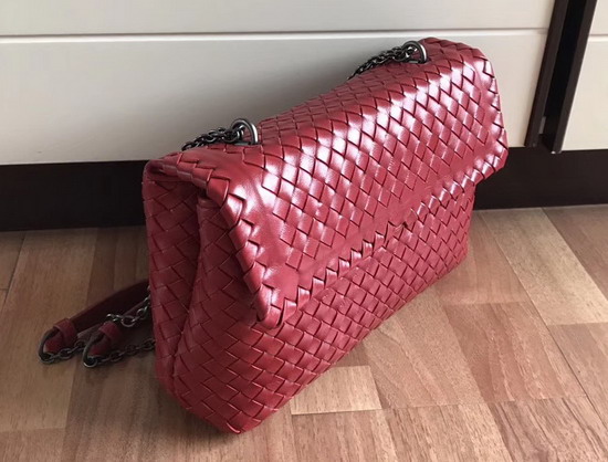 Bottega Veneta Small Olimpia Bag in Red Nappa Lambskin