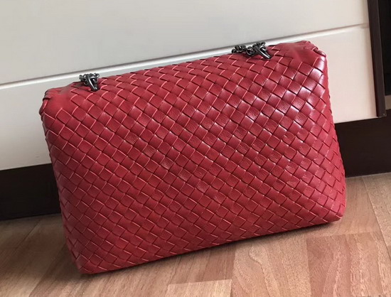 Bottega Veneta Small Olimpia Bag in Red Nappa Lambskin