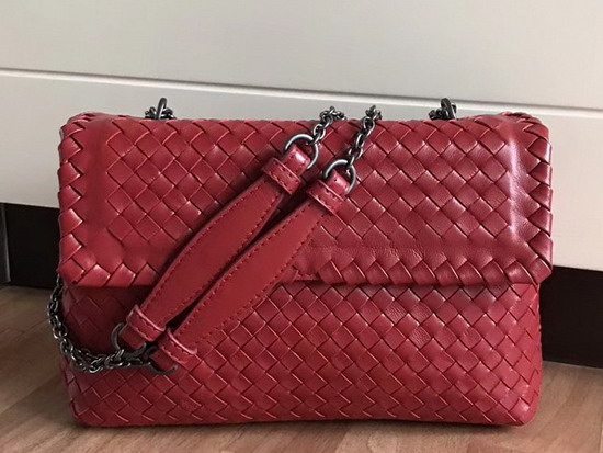 Bottega Veneta Small Olimpia Bag in Red Nappa Lambskin