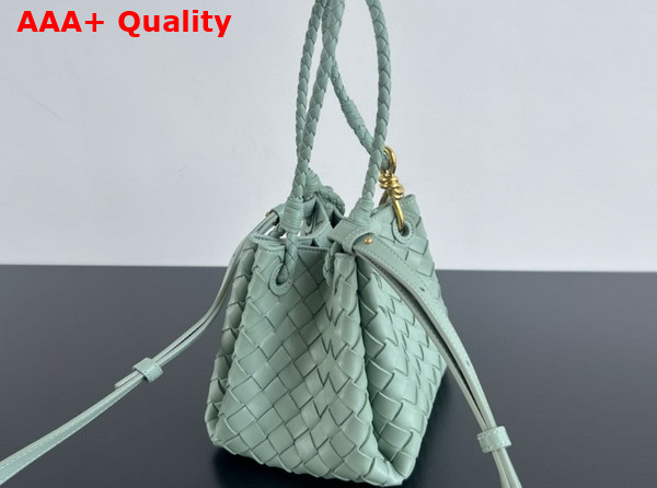 Bottega Veneta Small Parachute Shoulder Bag in Aloe Supple Intrecciato Leather Replica