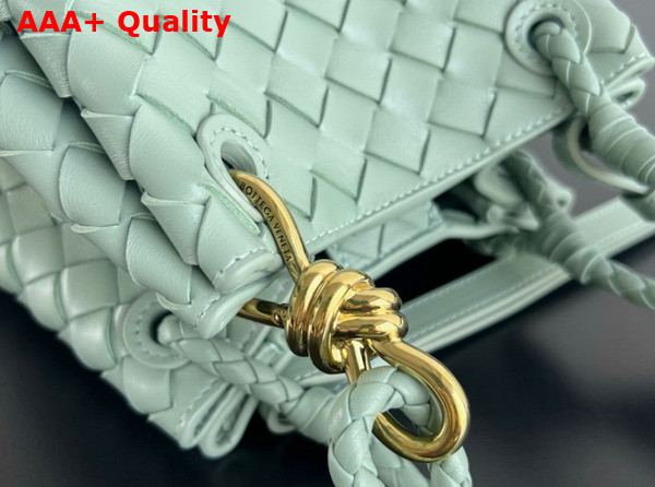 Bottega Veneta Small Parachute Shoulder Bag in Aloe Supple Intrecciato Leather Replica