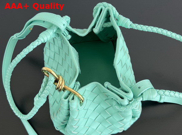 Bottega Veneta Small Parachute Shoulder Bag in Green Oasis Supple Intrecciato Leather Replica