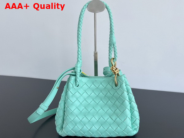 Bottega Veneta Small Parachute Shoulder Bag in Green Oasis Supple Intrecciato Leather Replica