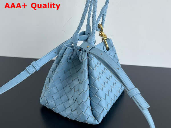 Bottega Veneta Small Parachute Shoulder Bag in Ice Supple Intrecciato Leather Replica