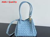 Bottega Veneta Small Parachute Shoulder Bag in Ice Supple Intrecciato Leather Replica