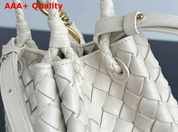 Bottega Veneta Small Parachute Shoulder Bag in Sea Salt Supple Intrecciato Leather Replica