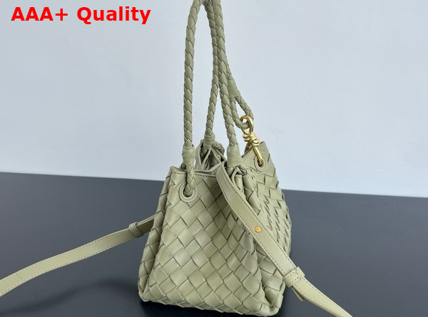 Bottega Veneta Small Parachute Shoulder Bag in Travertine Supple Intrecciato Leather Replica