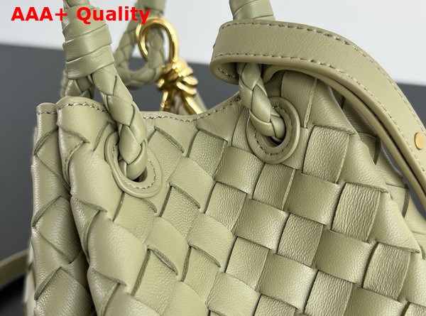 Bottega Veneta Small Parachute Shoulder Bag in Travertine Supple Intrecciato Leather Replica