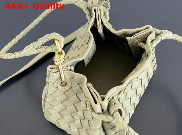 Bottega Veneta Small Parachute Shoulder Bag in Travertine Supple Intrecciato Leather Replica