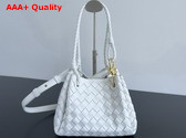 Bottega Veneta Small Parachute Shoulder Bag in White Supple Intrecciato Leather Replica