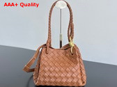 Bottega Veneta Small Parachute Shoulder Bag in Wood Supple Intrecciato Leather Replica