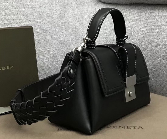 Bottega Veneta Small Piazza Bag in Black Matte Calf