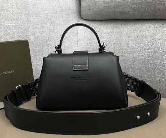 Bottega Veneta Small Piazza Bag in Black Matte Calf