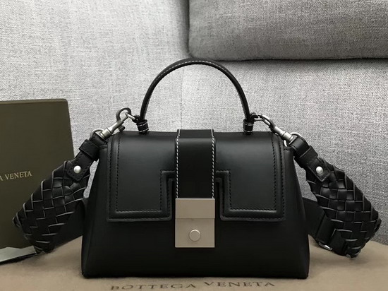 Bottega Veneta Small Piazza Bag in Black Matte Calf