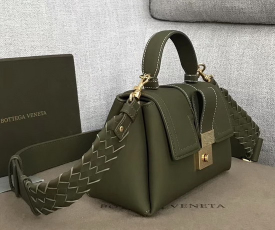 Bottega Veneta Small Piazza Bag in Green Matte Calf