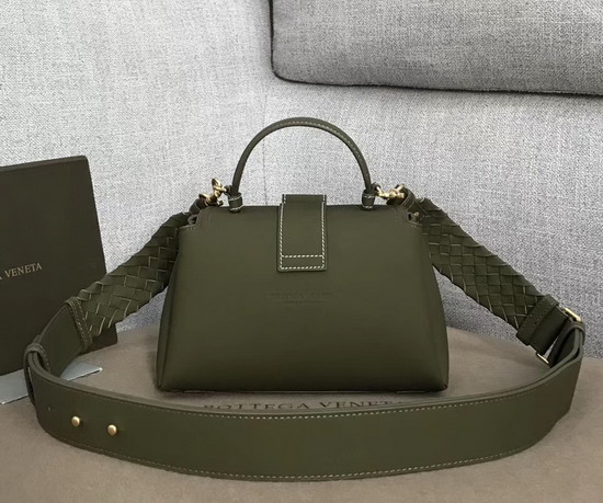 Bottega Veneta Small Piazza Bag in Green Matte Calf