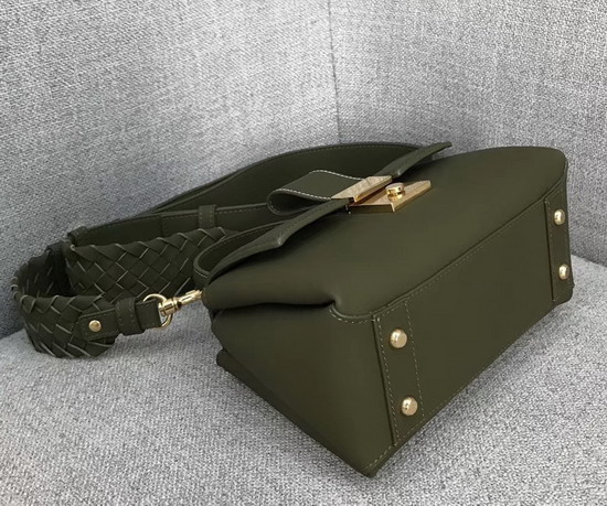 Bottega Veneta Small Piazza Bag in Green Matte Calf