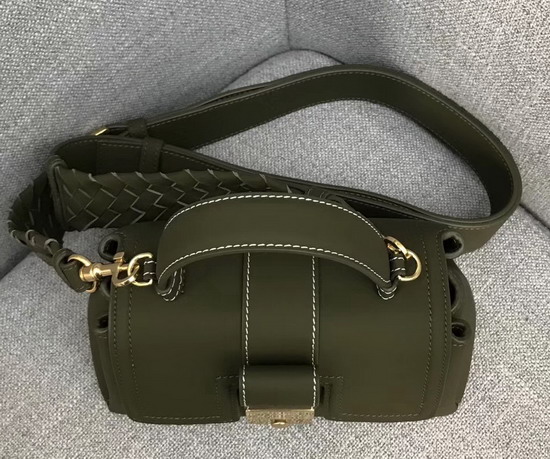 Bottega Veneta Small Piazza Bag in Green Matte Calf