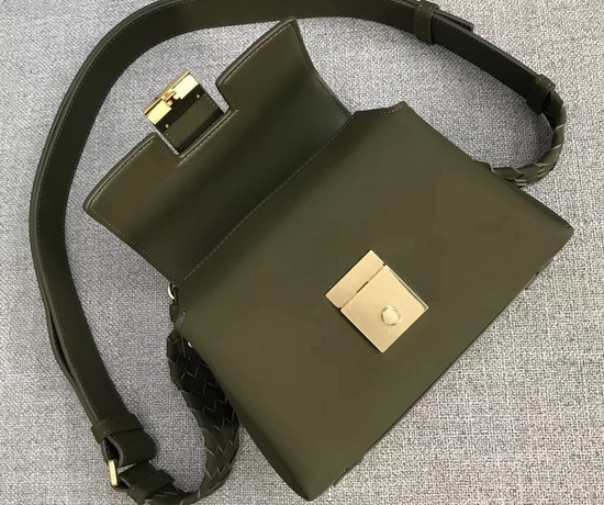 Bottega Veneta Small Piazza Bag in Green Matte Calf