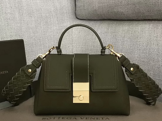 Bottega Veneta Small Piazza Bag in Green Matte Calf