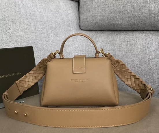 Bottega Veneta Small Piazza Bag in Tan Matte Calf