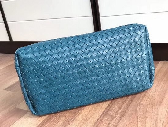 Bottega Veneta Small Roma Bag Ocean Green Intrecciato Calf Leather