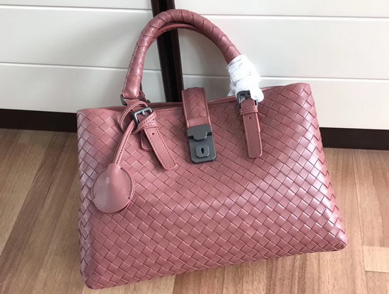 Bottega Veneta Small Roma Bag in Burgundy Intrecciato Calf Leather