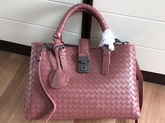 Bottega Veneta Small Roma Bag in Burgundy Intrecciato Calf Leather