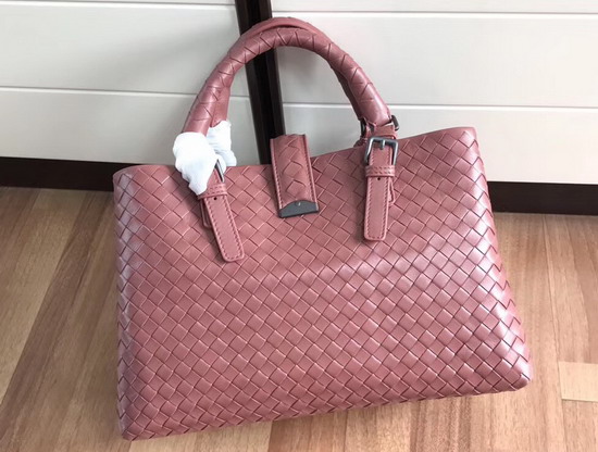 Bottega Veneta Small Roma Bag in Burgundy Intrecciato Calf Leather