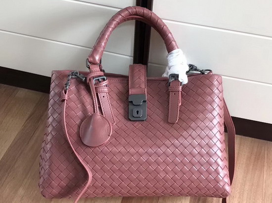 Bottega Veneta Small Roma Bag in Burgundy Intrecciato Calf Leather