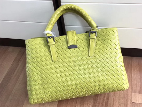 Bottega Veneta Small Roma Bag in Curry Yellow Intrecciato Calf Leather