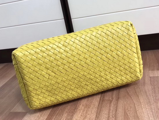 Bottega Veneta Small Roma Bag in Yellow Intrecciato Calf Leather