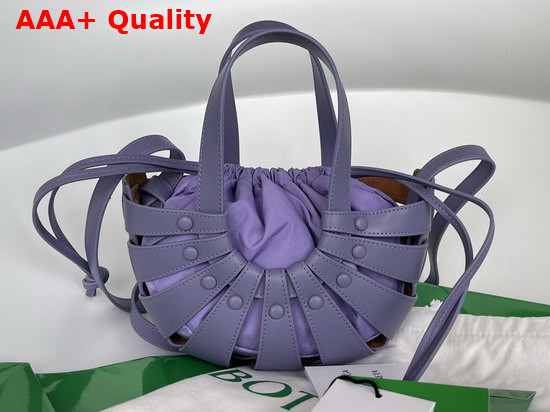 Bottega Veneta Small Shell Cut Out Shoulder Bag in French Calf Lavender Replica